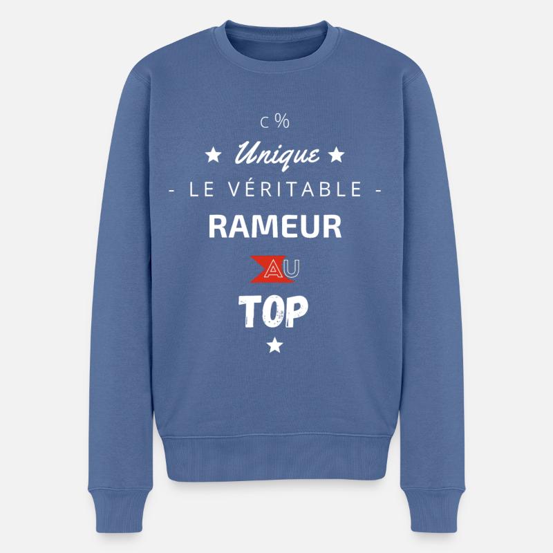 Le véritable rameur au top - Pull Premium bio Homme - bleu pigeon