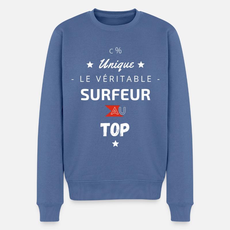 Le véritable surfeur au top - Pull Premium bio Homme - bleu pigeon