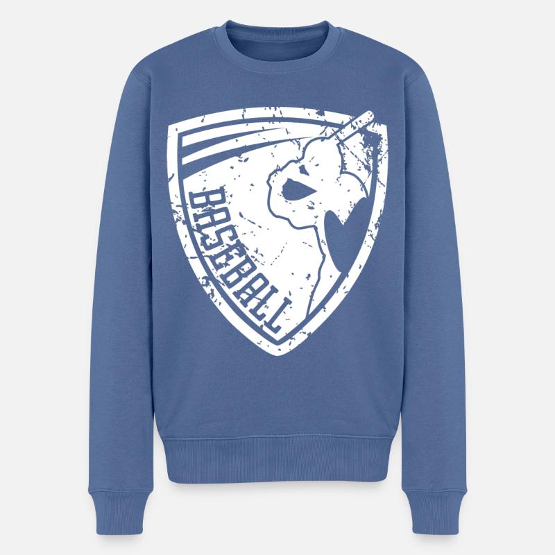 Base-ball - Pull Premium bio Homme - bleu pigeon