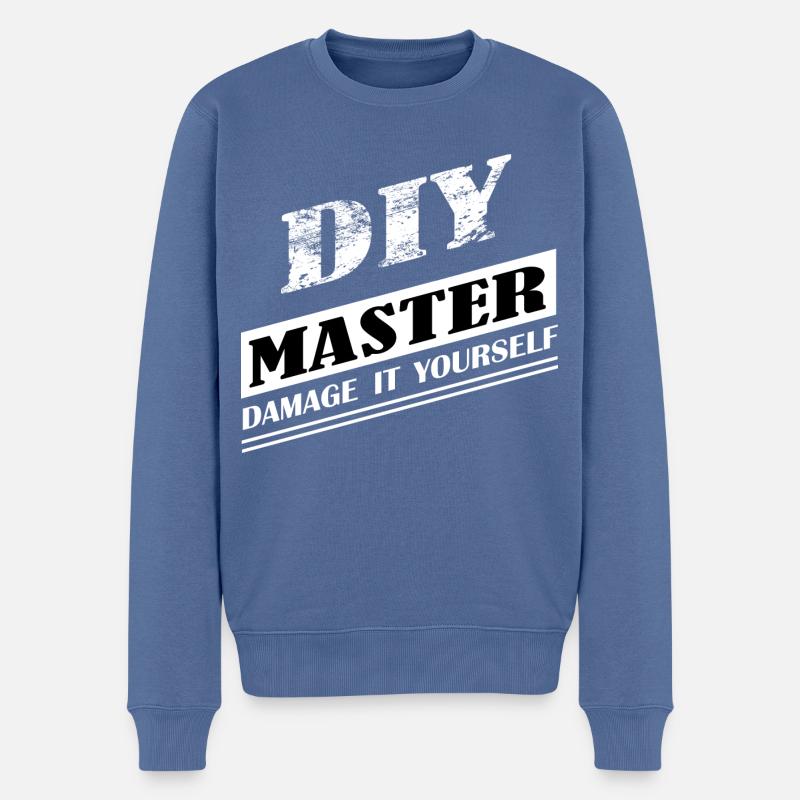 DIY Master - Männer Premium Bio Pullover - Taubenblau
