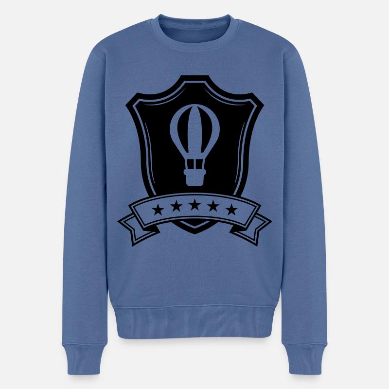 Heißluftballon wappen - Männer Premium Bio Pullover - Taubenblau