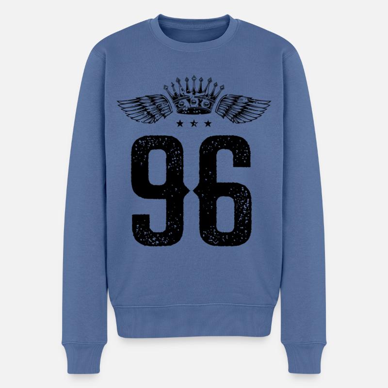 96 Couronne numérique - Pull Premium bio Homme - bleu pigeon
