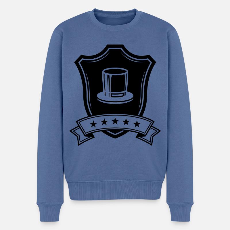 Zylinder Bräutigam Wappen - Männer Premium Bio Pullover - Taubenblau