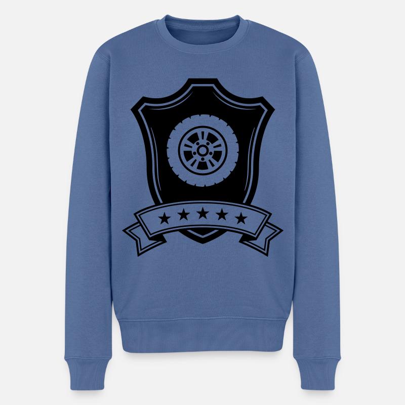 Reifen tuning Wappen - Männer Premium Bio Pullover - Taubenblau