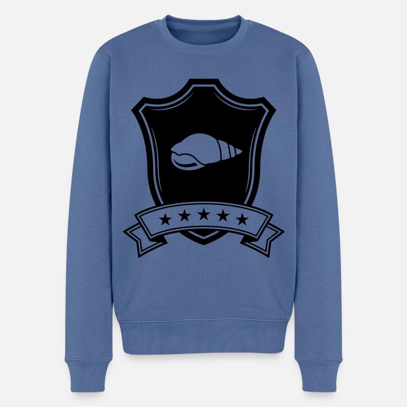 Armoiries de la coquille - Pull Premium bio Homme - bleu pigeon