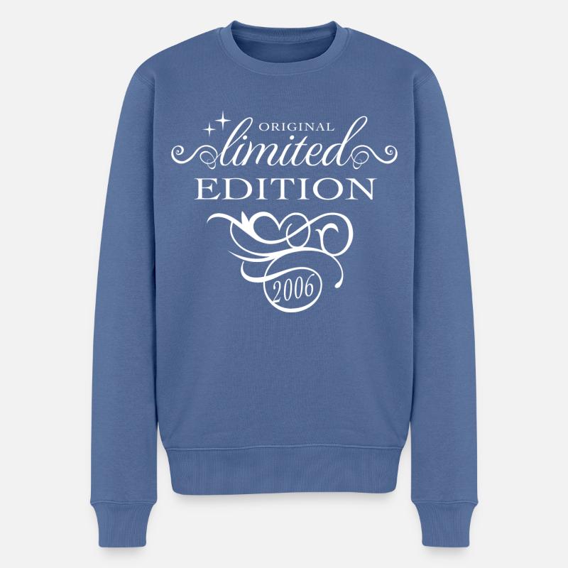 Edition Limitée 2006 - Cadeau d’Anniversaire Dames - Pull Premium bio Homme - bleu pigeon