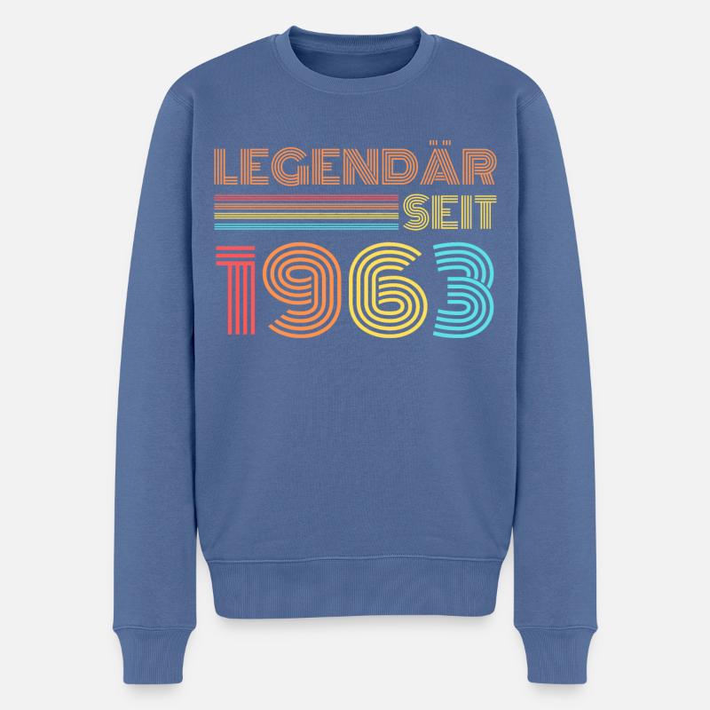 LEGENDÄR seit 1963 Geburtstag - Männer Premium Bio Pullover - Taubenblau