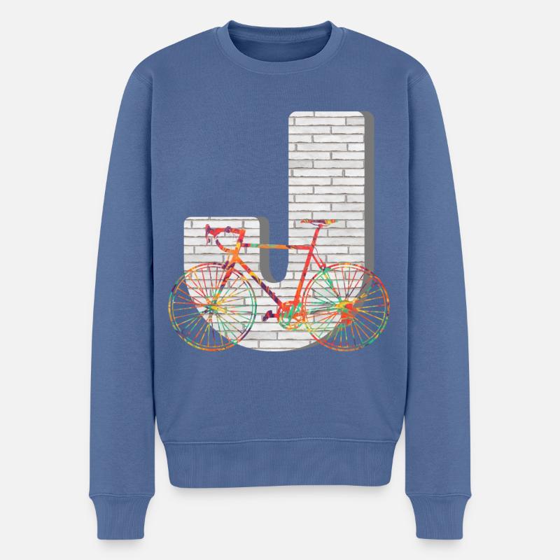 vélo e 249 j - Pull Premium bio Homme - bleu pigeon