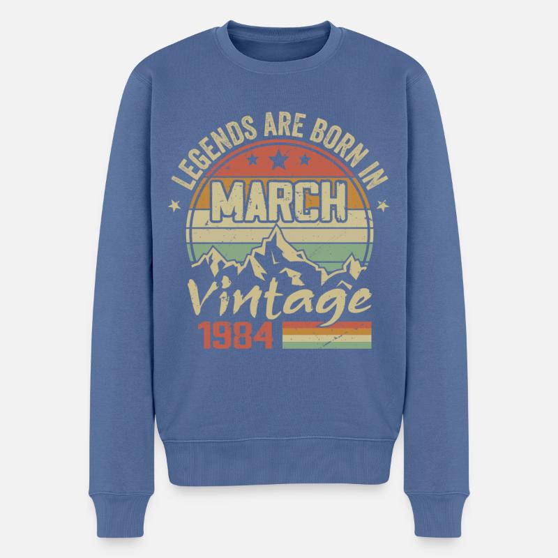 Die Legenden wurden im März 1984 geboren. - Männer Premium Bio Pullover - Taubenblau