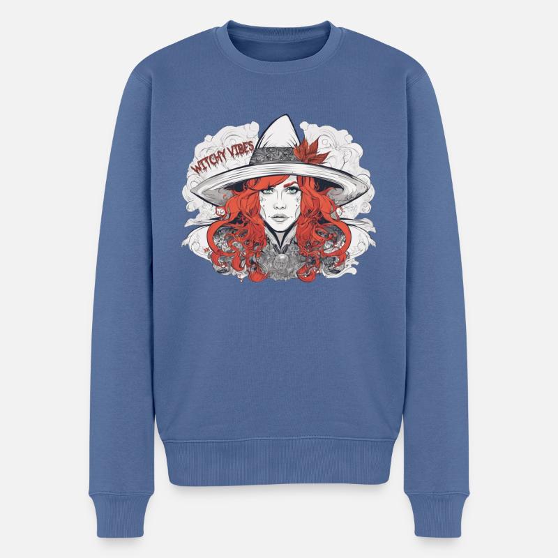 Hexenhafte Vibes - Männer Premium Bio Pullover - Taubenblau