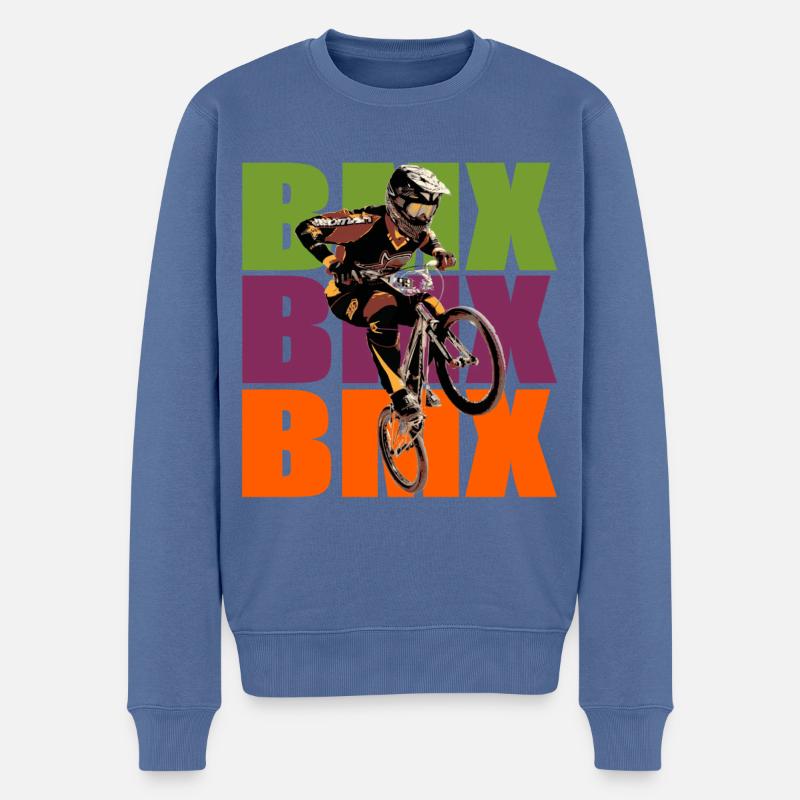 BMX Bike - Männer Premium Bio Pullover - Taubenblau