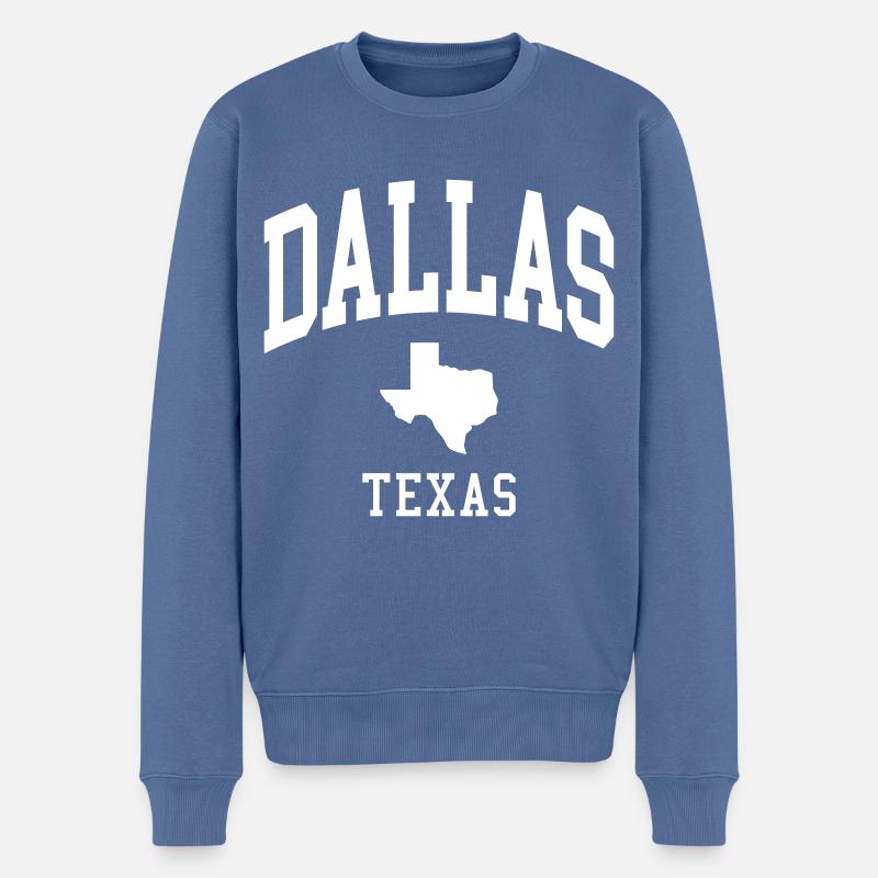 Dallas - Männer Premium Bio Pullover - Taubenblau