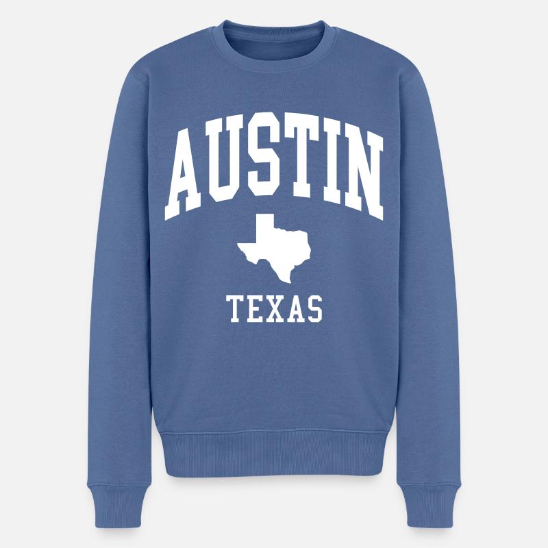 Austin - Pull Premium bio Homme - bleu pigeon