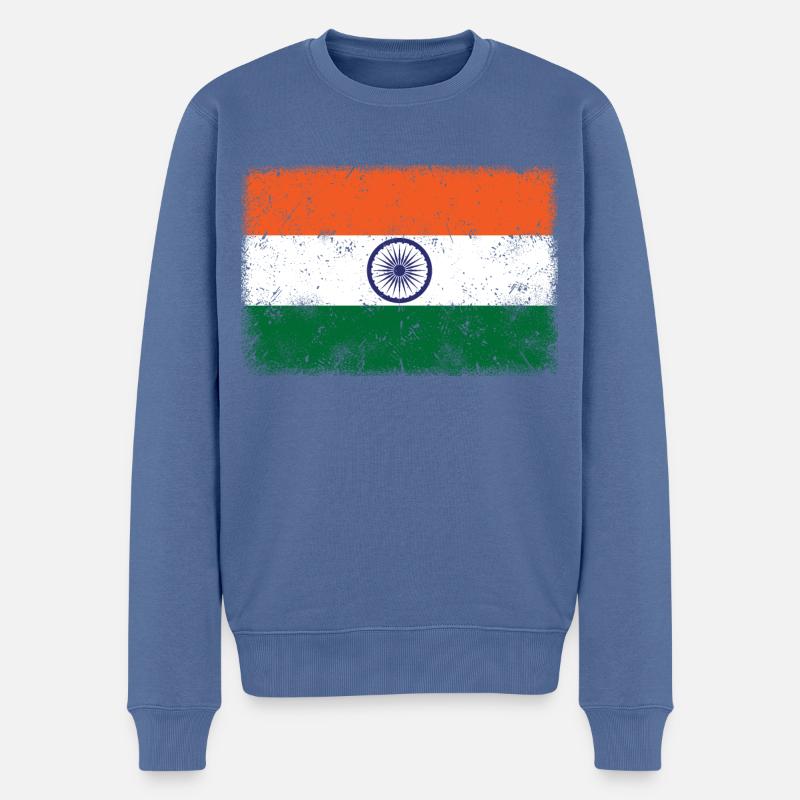 Inde - Pull Premium bio Homme - bleu pigeon