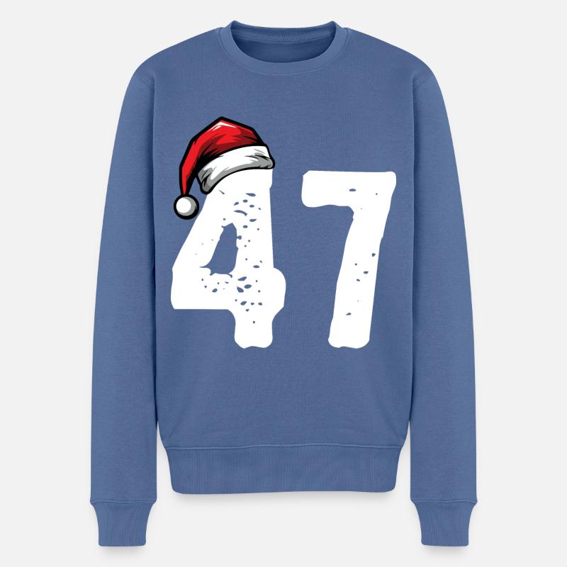 47 Numéro Noël - Pull Premium bio Homme - bleu pigeon