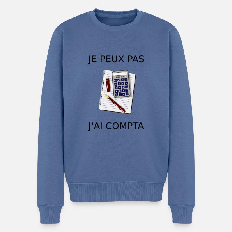 Je peux pas J'ai compta - Pull Premium bio Homme - bleu pigeon