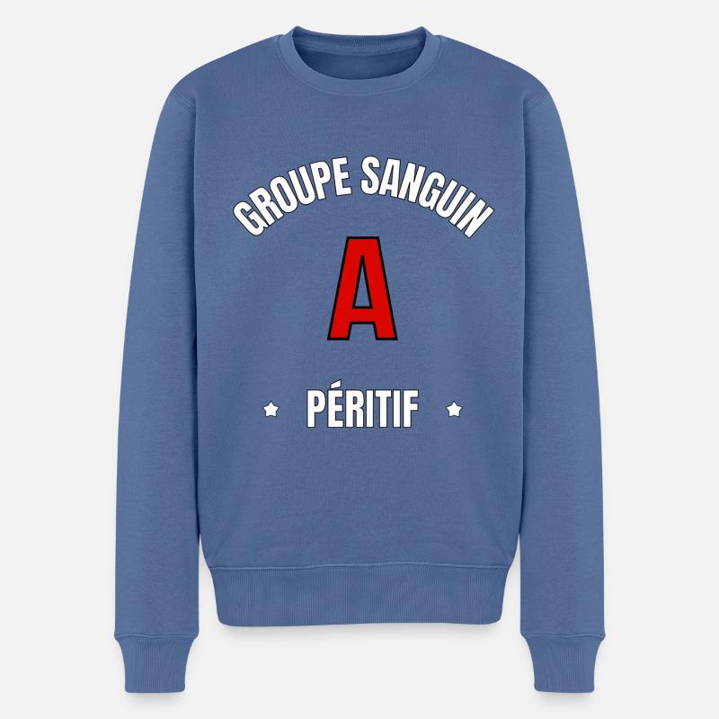 Groupe sanguin A péritif - Pull Premium bio Homme - bleu pigeon
