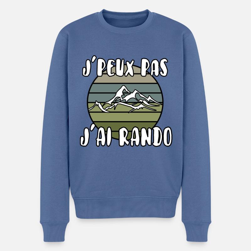 J’peux pas j’ai rando - Pull Premium bio Homme - bleu pigeon