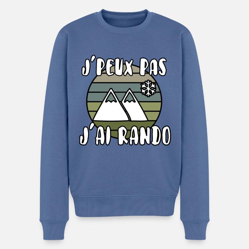 J’peux pas j’ai rando - Pull Premium bio Homme - bleu pigeon