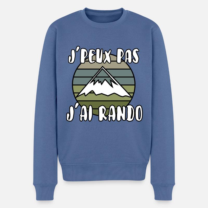 J’peux pas j’ai rando - Pull Premium bio Homme - bleu pigeon