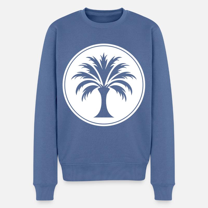 Icône de palmier - Pull Premium bio Homme - bleu pigeon