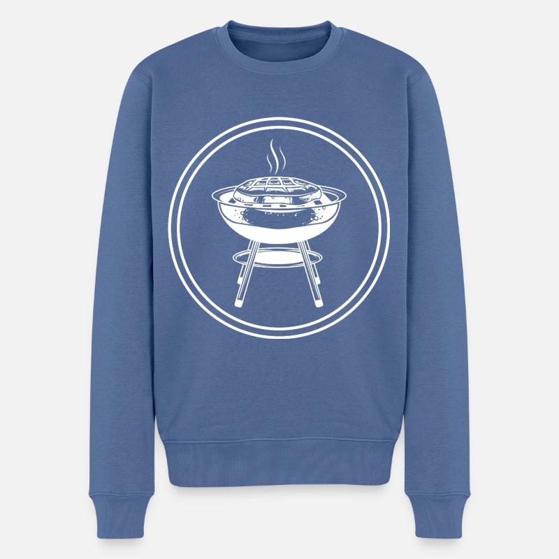 Icône du gril - Pull Premium bio Homme - bleu pigeon