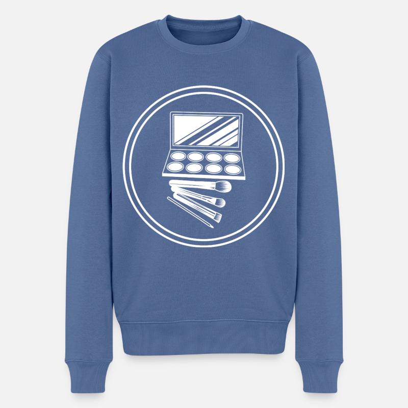 Make Up Kosmetik Icon - Männer Premium Bio Pullover - Taubenblau