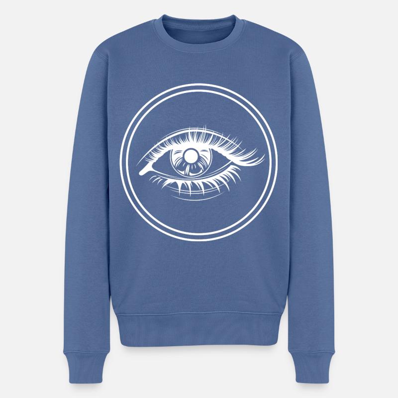 Augen symbol Wimpern - Männer Premium Bio Pullover - Taubenblau