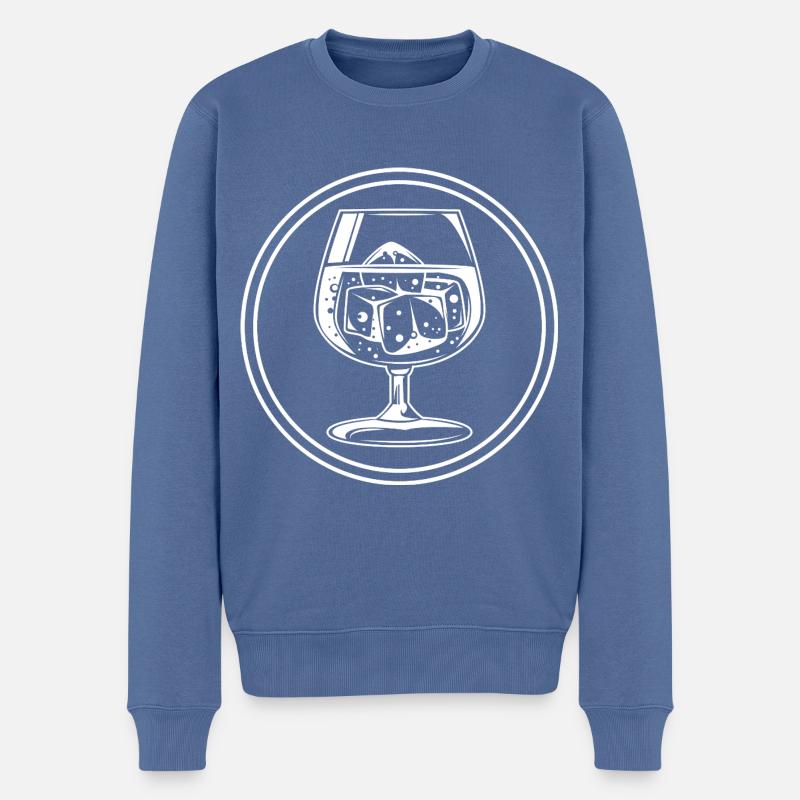 Whisky Icon - Männer Premium Bio Pullover - Taubenblau