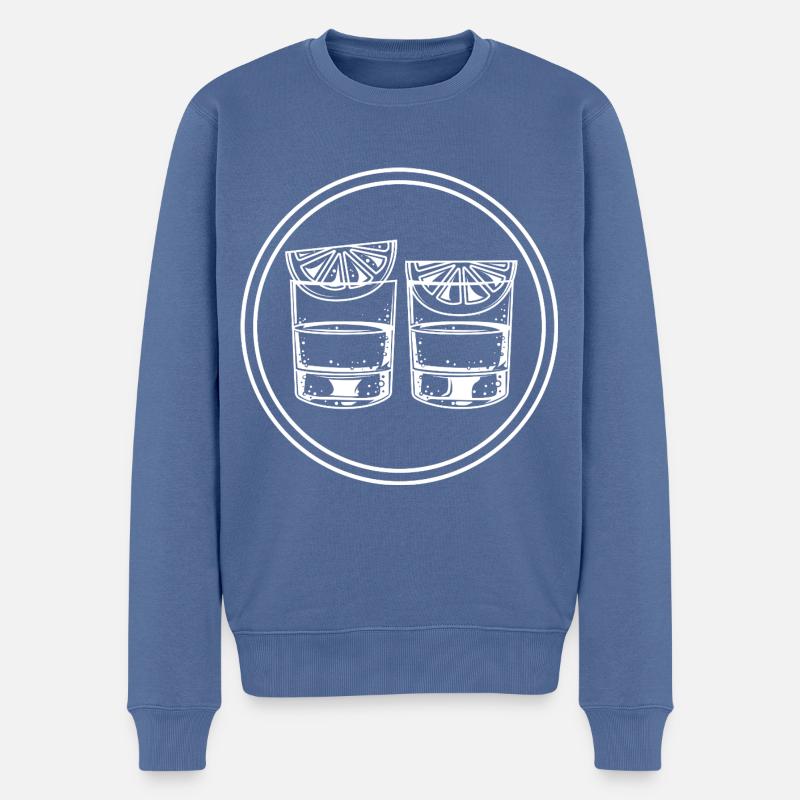 Icône de cocktail - Pull Premium bio Homme - bleu pigeon