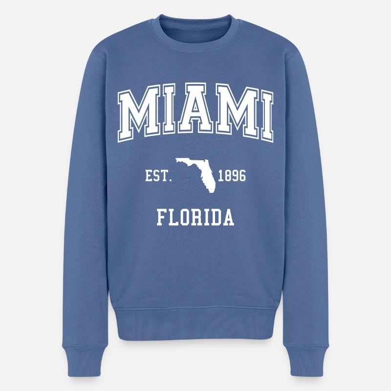 Miami - Männer Premium Bio Pullover - Taubenblau