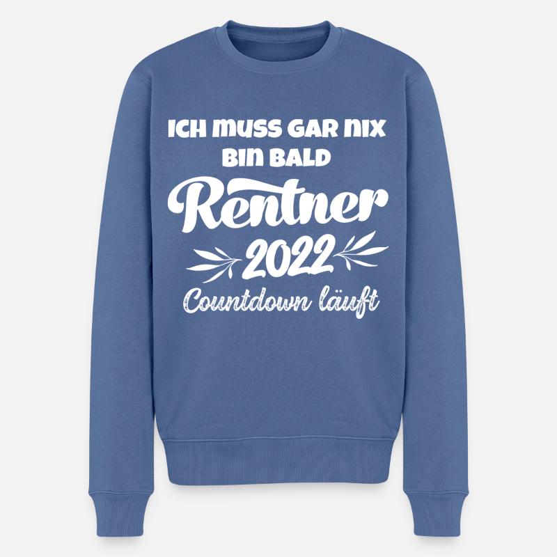 Rentner 2022 Countdown läuft Rente 2022 Ruhestand - Männer Premium Bio Pullover - Taubenblau
