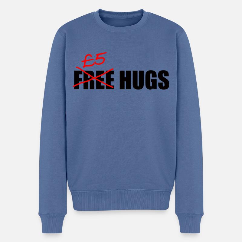 Kostenlose £5 Umarmungen - Männer Premium Bio Pullover - Taubenblau