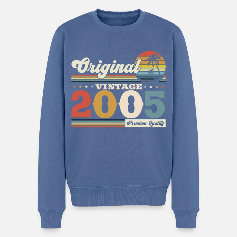 Original 2005 Jahrgang 2005 19. Geburtstag 2005 - Männer Premium Bio Pullover - Taubenblau