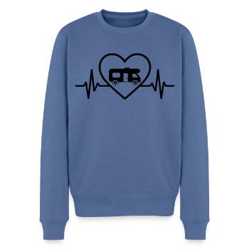 Wohnmobil Van Herz - Männer Premium Bio Pullover - Taubenblau - Vorne - Nico (187cm)