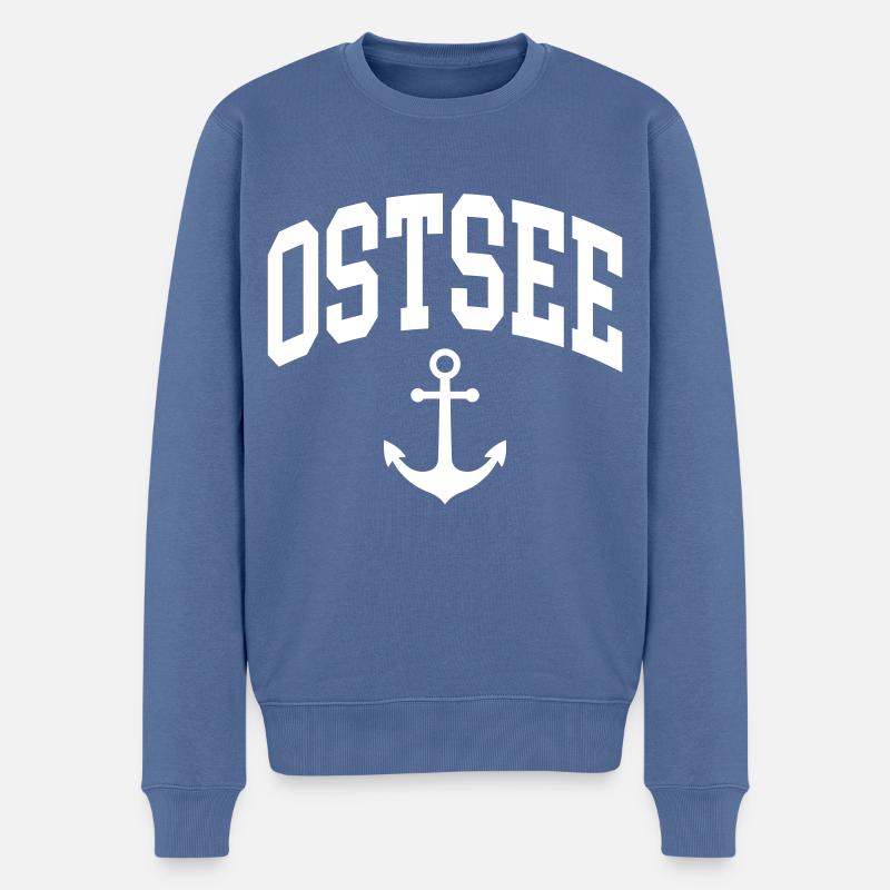 Ostsee - Männer Premium Bio Pullover - Taubenblau