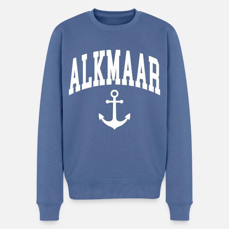 Alkmaar - Pull Premium bio Homme - bleu pigeon
