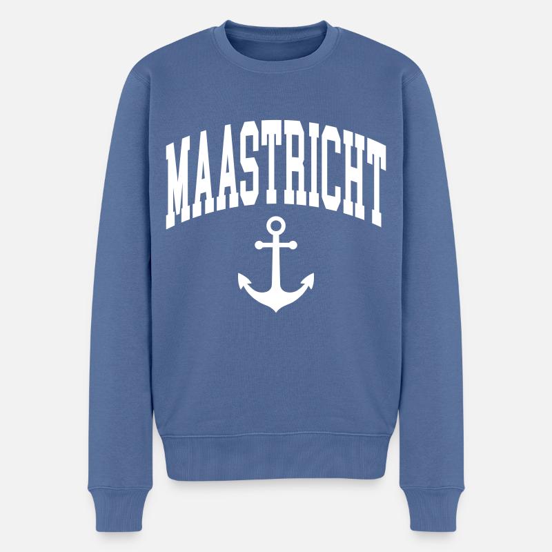 Maastricht - Männer Premium Bio Pullover - Taubenblau