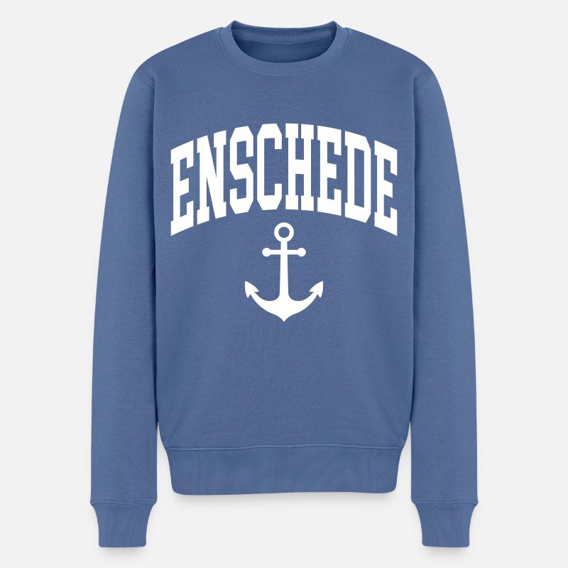 Enschede - Männer Premium Bio Pullover - Taubenblau