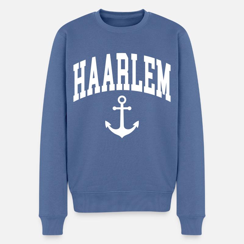 Haarlem - Männer Premium Bio Pullover - Taubenblau