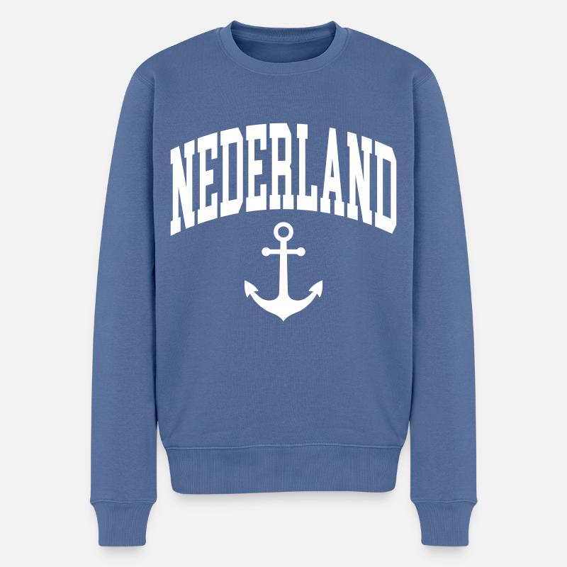 Pays-Bas - Pull Premium bio Homme - bleu pigeon