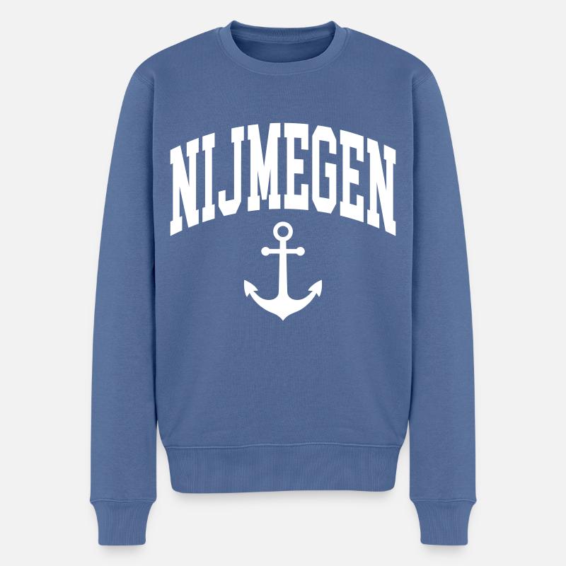 Nijmegen - Männer Premium Bio Pullover - Taubenblau