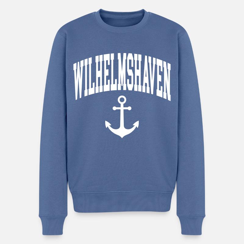 Wilhelmshaven - Männer Premium Bio Pullover - Taubenblau