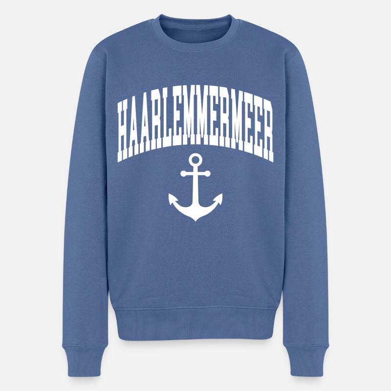 Haarlemmermeer - Männer Premium Bio Pullover - Taubenblau