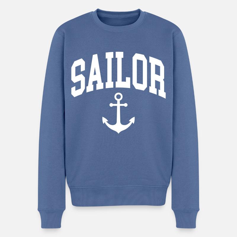 Sailor - Männer Premium Bio Pullover - Taubenblau