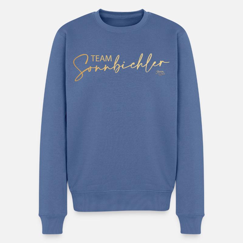 Sturm der Liebe Team Sonnbichler Hildegard Alfons - Männer Premium Bio Pullover - Taubenblau