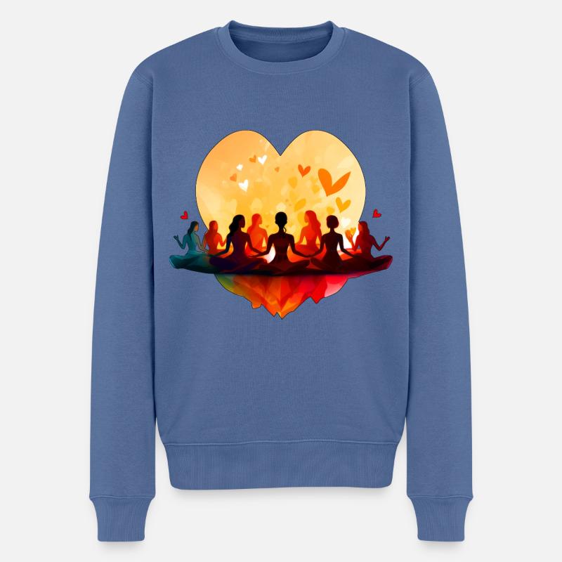 Tantra Yoga Liebe - Männer Premium Bio Pullover - Taubenblau