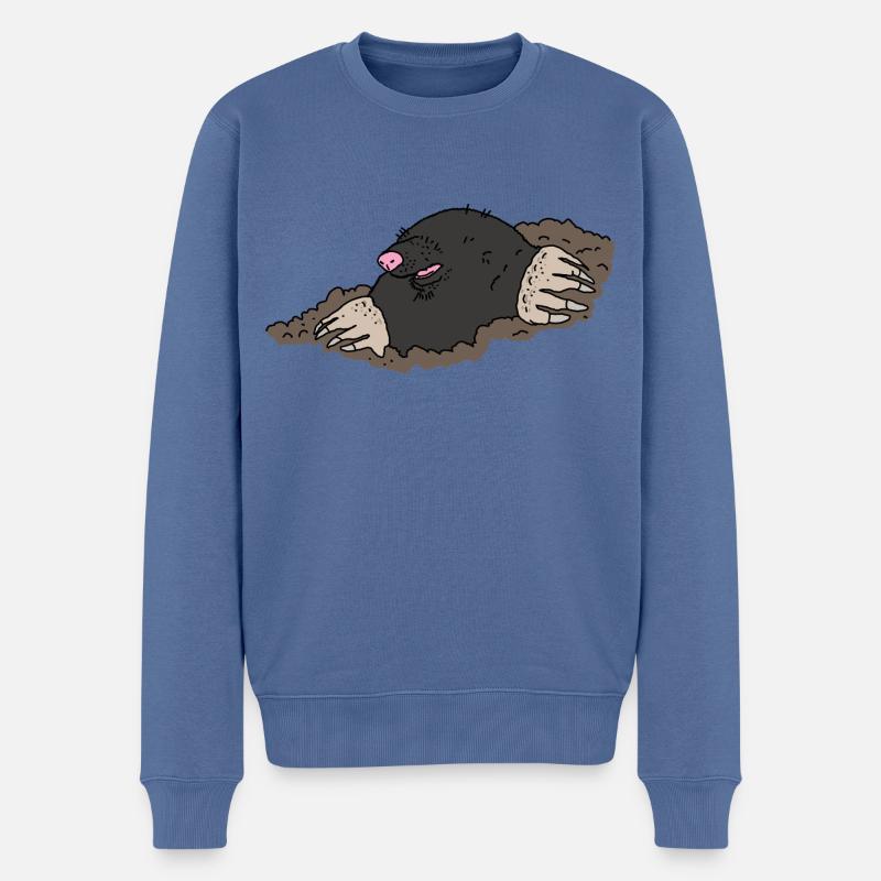 Maulwurf - Männer Premium Bio Pullover - Taubenblau
