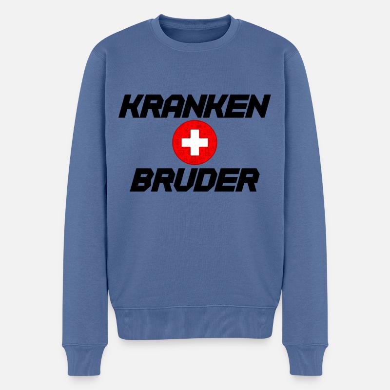Krankenbruder Krankenpfleger Pfleger - Männer Premium Bio Pullover - Taubenblau