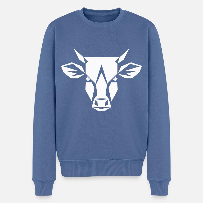 Bulle Polygon - Landwirtschaft Design - Männer Premium Bio Pullover - Taubenblau